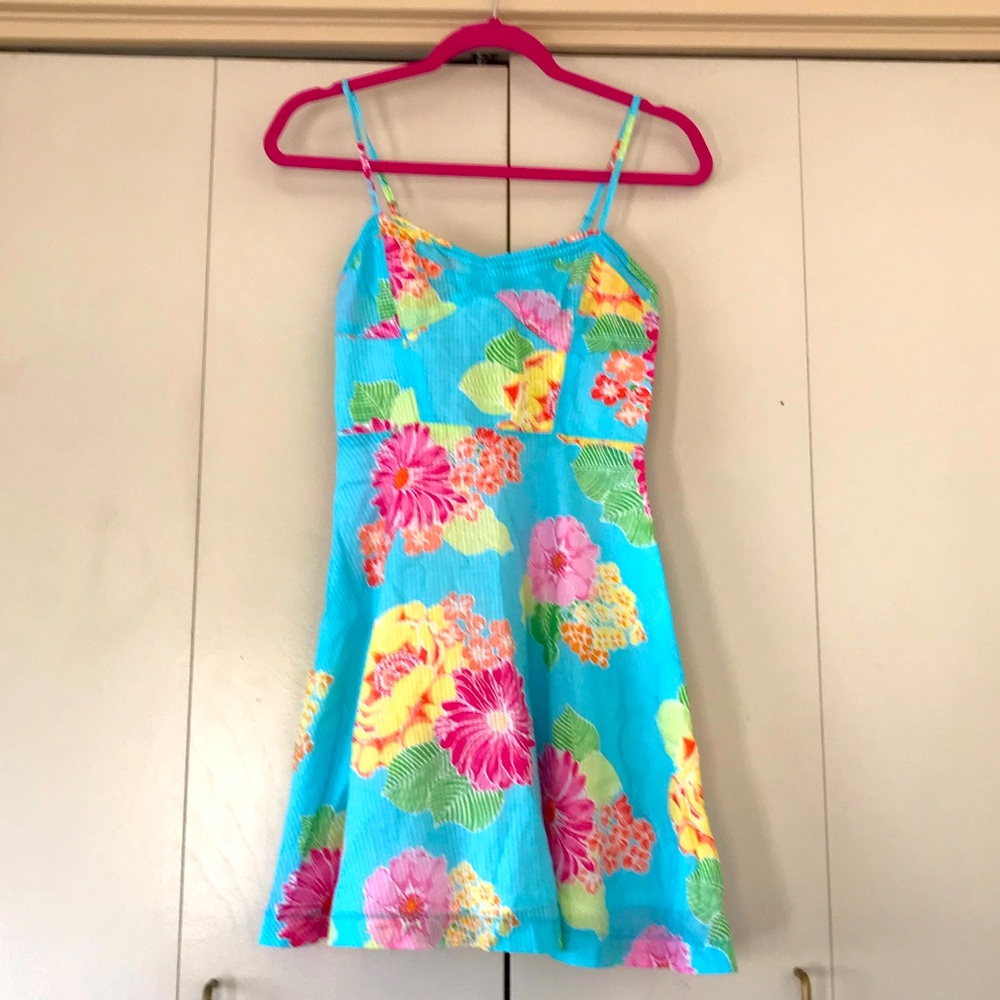 Aeropostale Strappy Blue and Tropical Floral Sundress. Size XS/TP